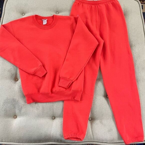 Vintage 90s 2pc Lee Sturdy Sweats Heavyweight Sweatshirt Sweatpants M - Picture 1 of 10